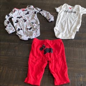 🦋 Newborn 3 Piece Scottie Dog Outfit